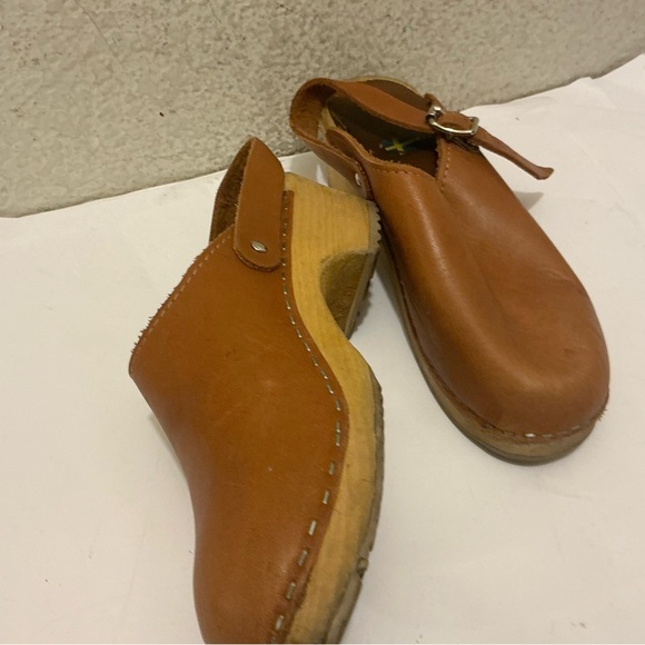 Swedish Leather Clogs Womens Sweden tan  EUR 36 - Picture 3 of 5